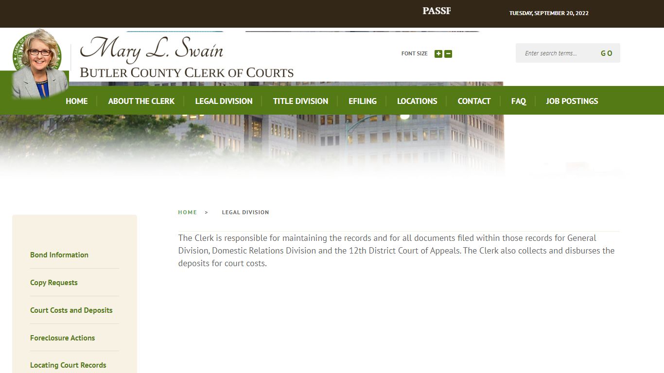 Welcome to Butler County Clerk of Courts