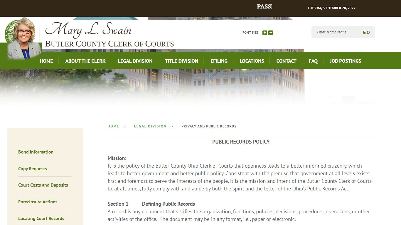 Welcome to Butler County Clerk of Courts